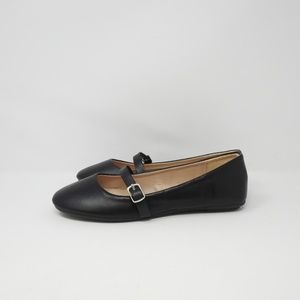 Com Fancy Black Buckle Ballet Flat